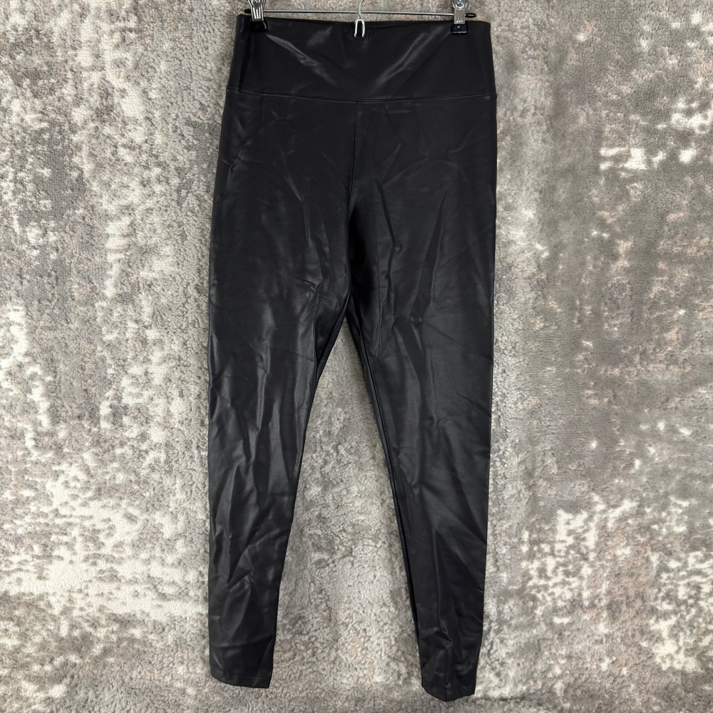 American Eagle Size M Faux Leather High Waisted Skinny Leggings Black Womens